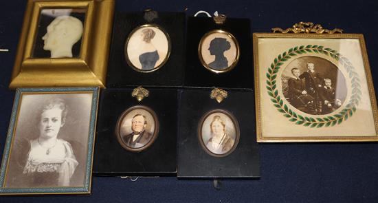 Seven assorted portrait miniatures